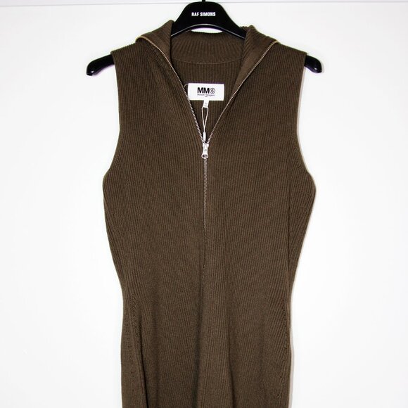 BNWT AW21 MAISON MARGIELA MM6 KNIT UP ZIP UP DRESS M - Picture 2 of 12